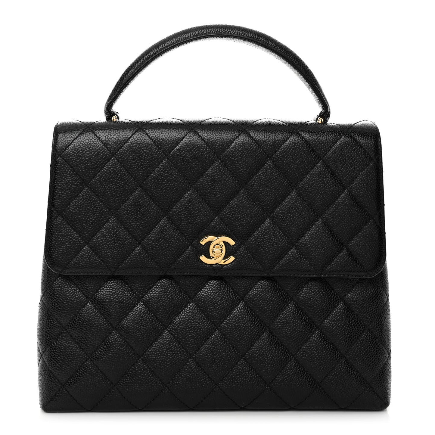 Caviar Quilted Jumbo Kelly Flap Black