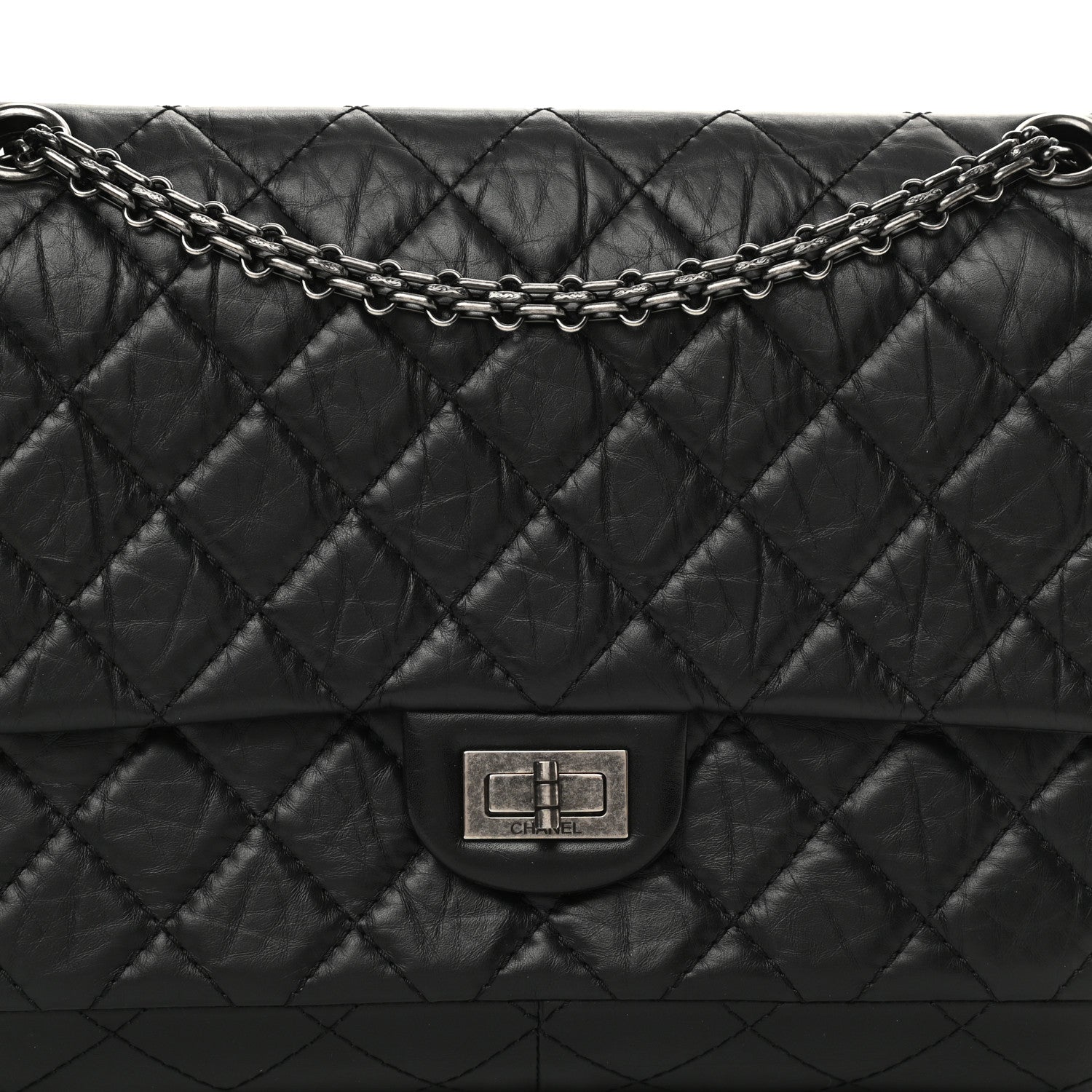 Chanel Aged Calfskin Quilted 2.55 Reissue 226 Flap Black 9 of 14