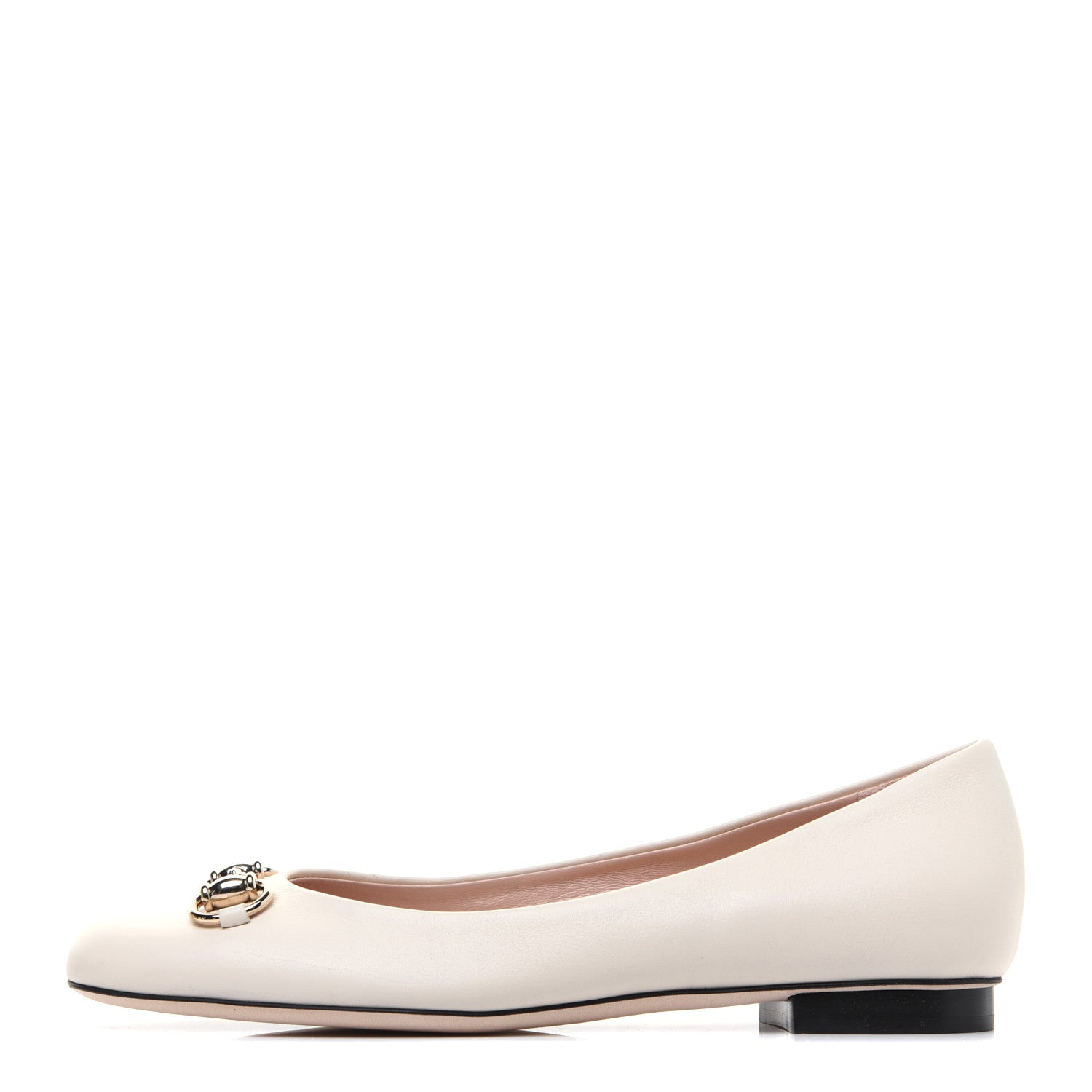 Gucci Calfskin Horsebit Ballerina Flats 38 White 1 of 13