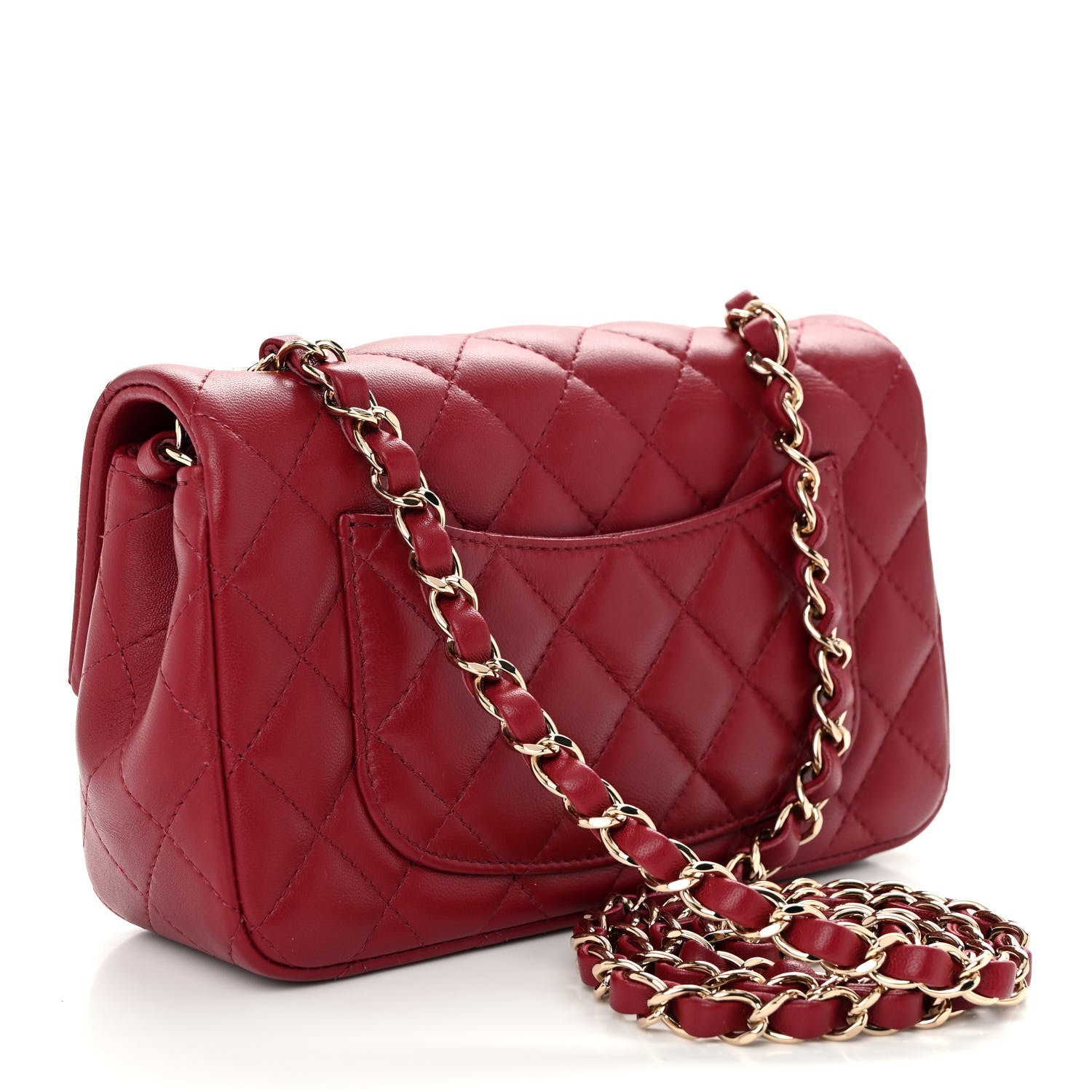 Chanel Lambskin Quilted Mini Rectangular Flap Burgundy 3 of 10
