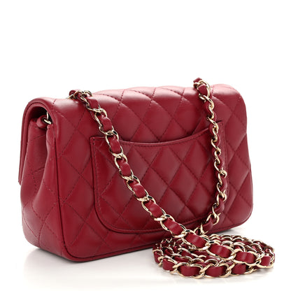 Chanel Lambskin Quilted Mini Rectangular Flap Burgundy 3 of 10