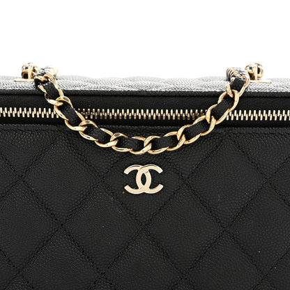 Chanel Caviar Quilted Small Tiny CC Vanity Case With Chain Black 8 of 11