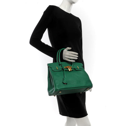Hermes Epsom Birkin 30 Vert Vertigo 2 of 35