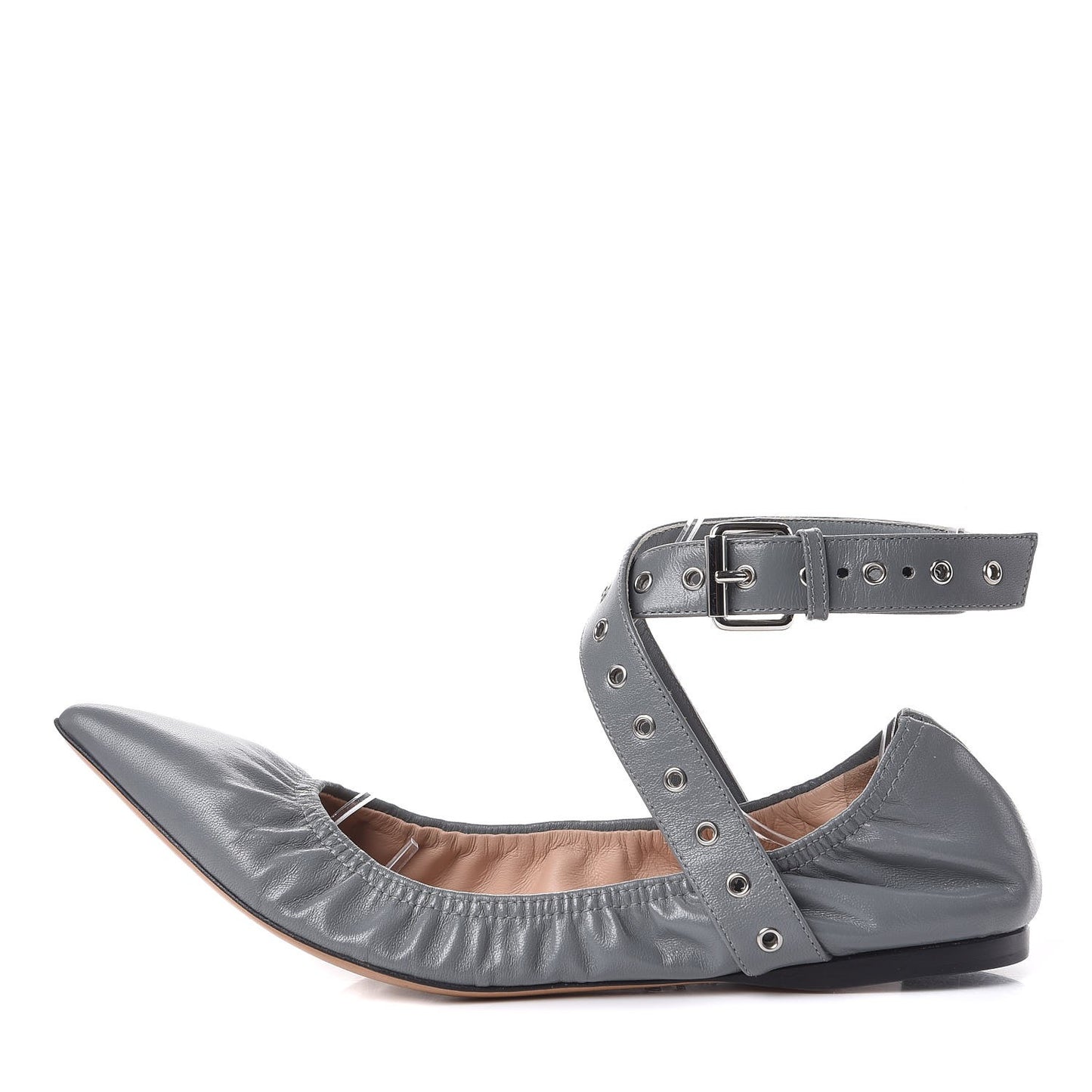 Nappa Love Latch Ballerina Flats 36 Light Stone