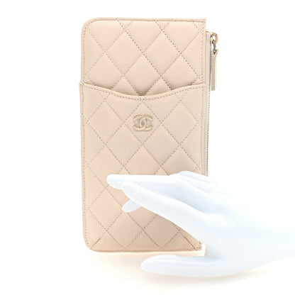 Chanel Caviar Quilted Classic iPhone Pouch Light Beige 2 of 7