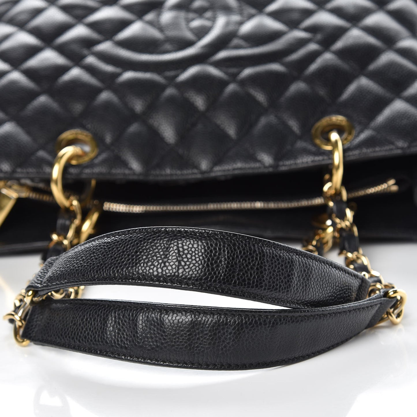Caviar Quilted Grand Shopping Tote GST Black