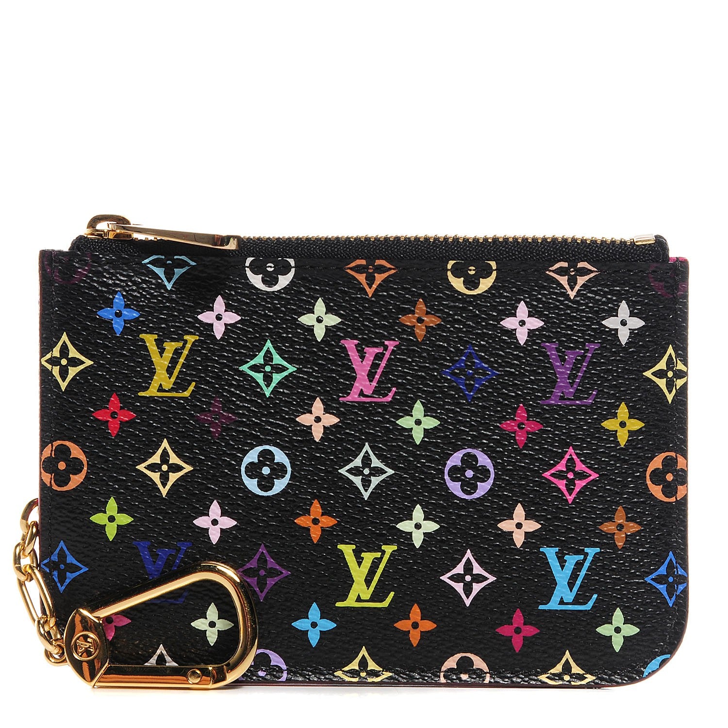 Louis Vuitton Monogram Multicolor Key Pouch Black Grenade 1 of 8