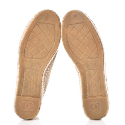 Chanel Linen Sequin CC Espadrilles 36 Beige Black 7 of 13