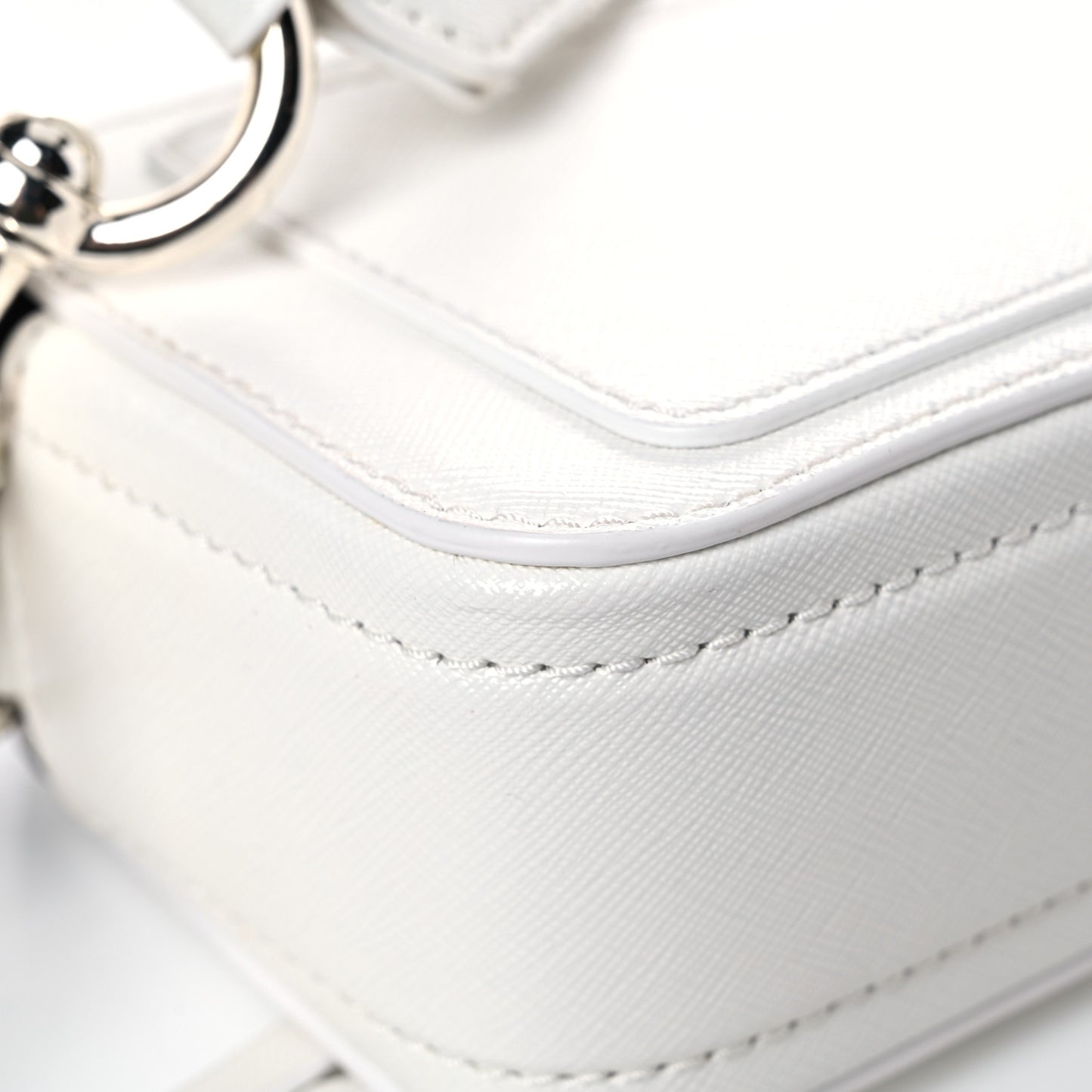 Saffiano Small Snapshot Camera Bag White