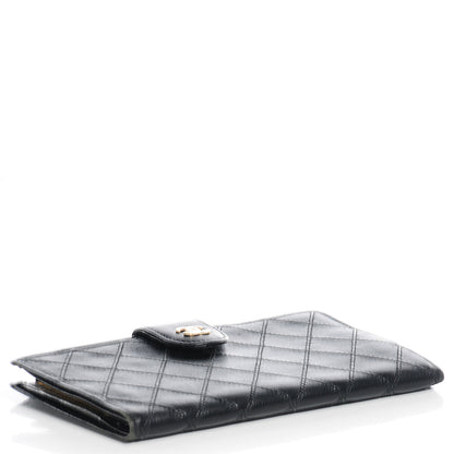 Chanel Lambskin Diamond Stitch French Wallet Black 4 of 7