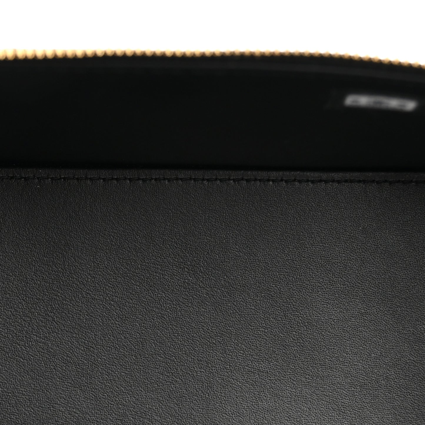 Calfskin Crocodile Embossed Crococo Small Top Handle Vanity Case With Chain Black