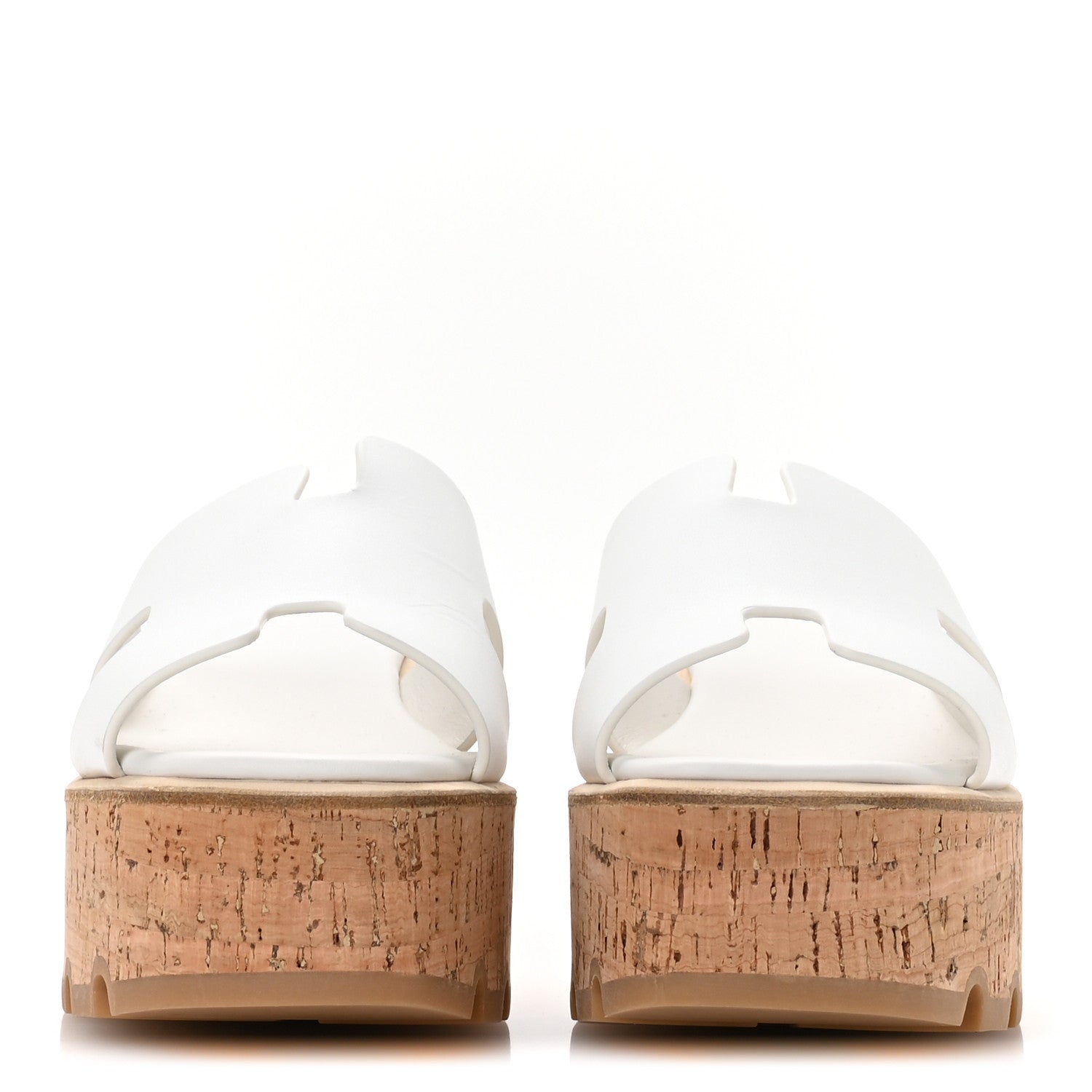 Hermes Calfskin Cork Eze 30 Sandals 37 White 3 of 9