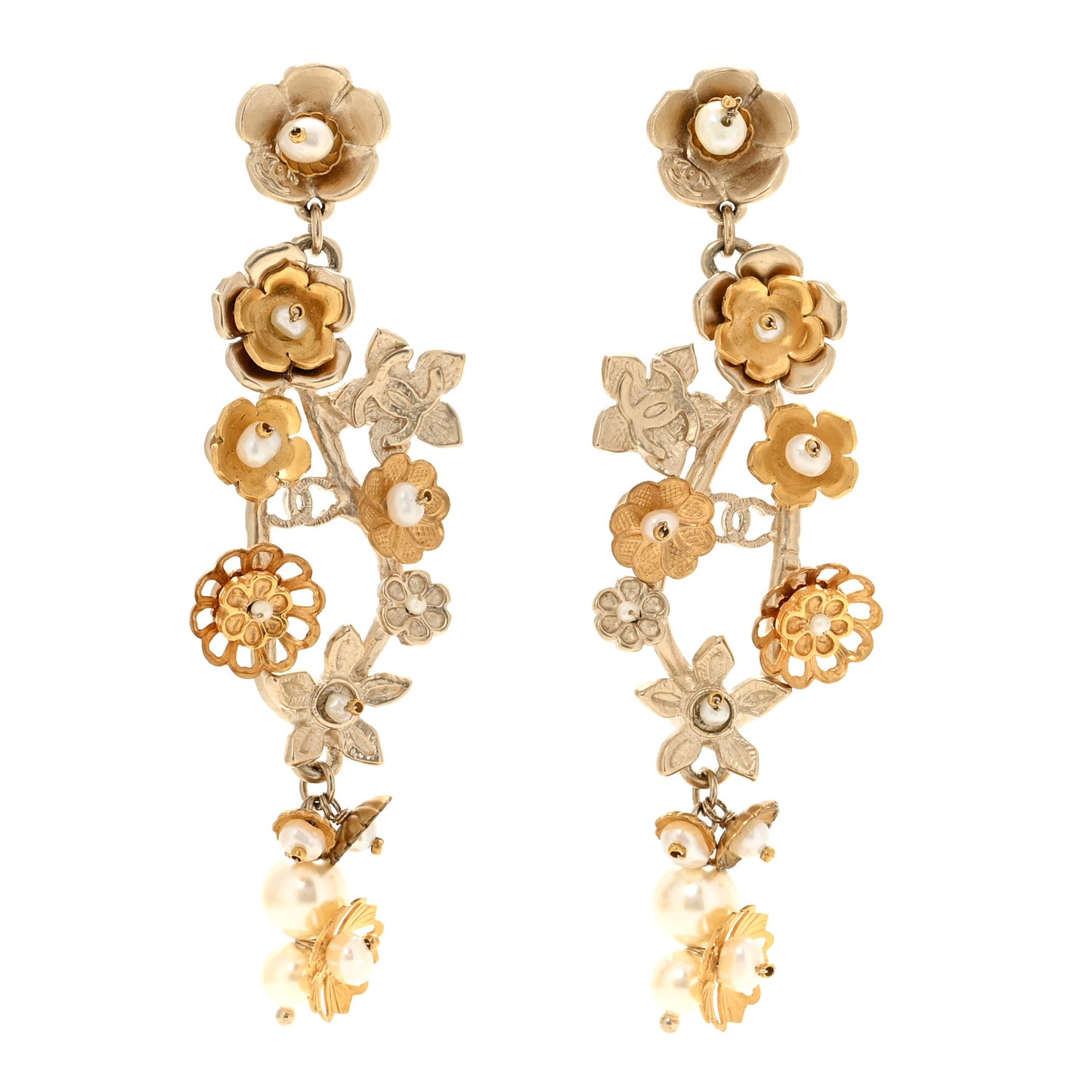 Pearl Camelia Earrings Gold
