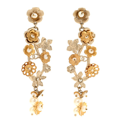 Chanel Pearl Camelia Earrings Gold 1 of 4