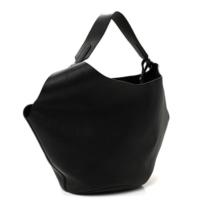 Khaite Pebbled Sport Calfskin Medium Lotus Tote Black 4 of 10