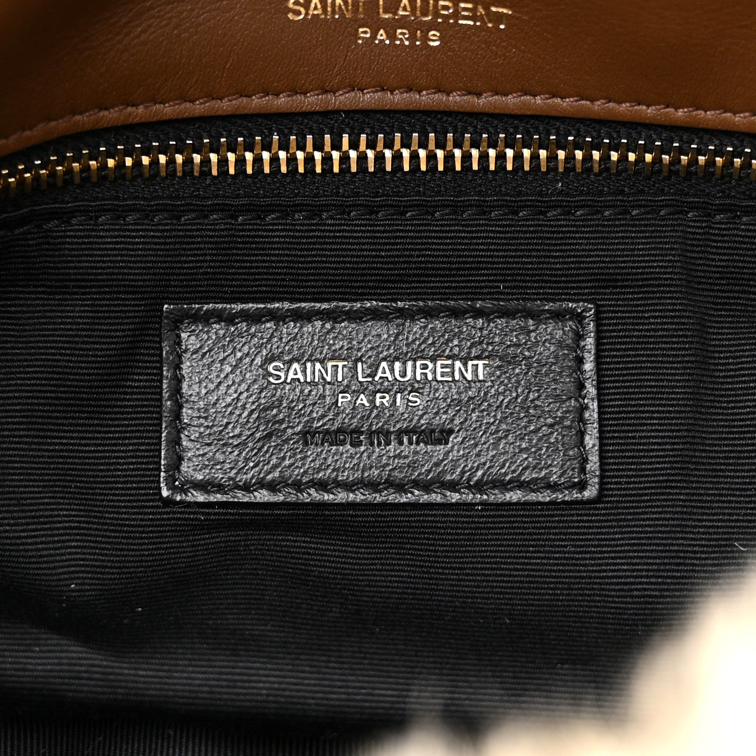 Saint Laurent Shearling Calypso Crossbody Crema Naturel Dark Cigar 5 of 11