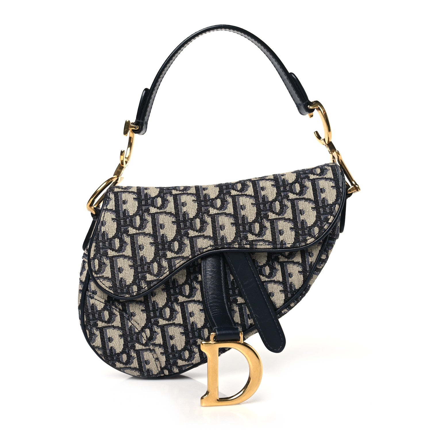 Christian Dior Oblique Mini Saddle Bag Blue 1 of 10