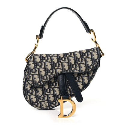 Christian Dior Oblique Mini Saddle Bag Blue 1 of 10