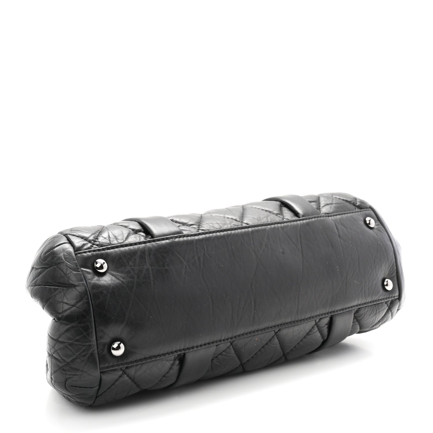 Chanel Distressed Lambskin Lady Braid Frame Bowler Black 4 of 11