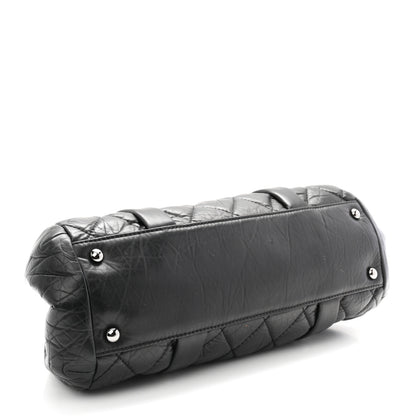 Chanel Distressed Lambskin Lady Braid Frame Bowler Black 4 of 11