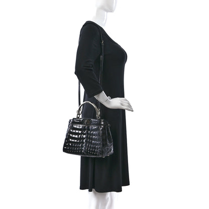 Fendi Crocodile Mini Peekaboo Iconic Satchel Black 2 of 10