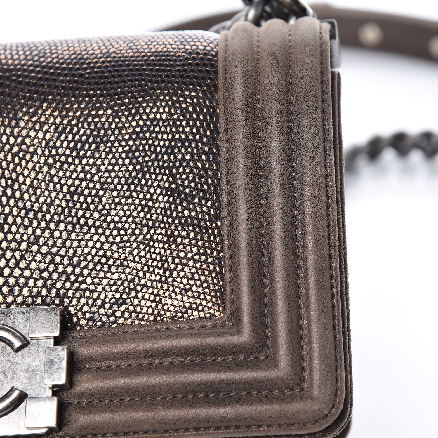 Chanel Metallic Lizard Iridescent Calfskin Small Boy Flap Bronze 14 of 15