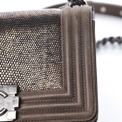 Chanel Metallic Lizard Iridescent Calfskin Small Boy Flap Bronze 14 of 15