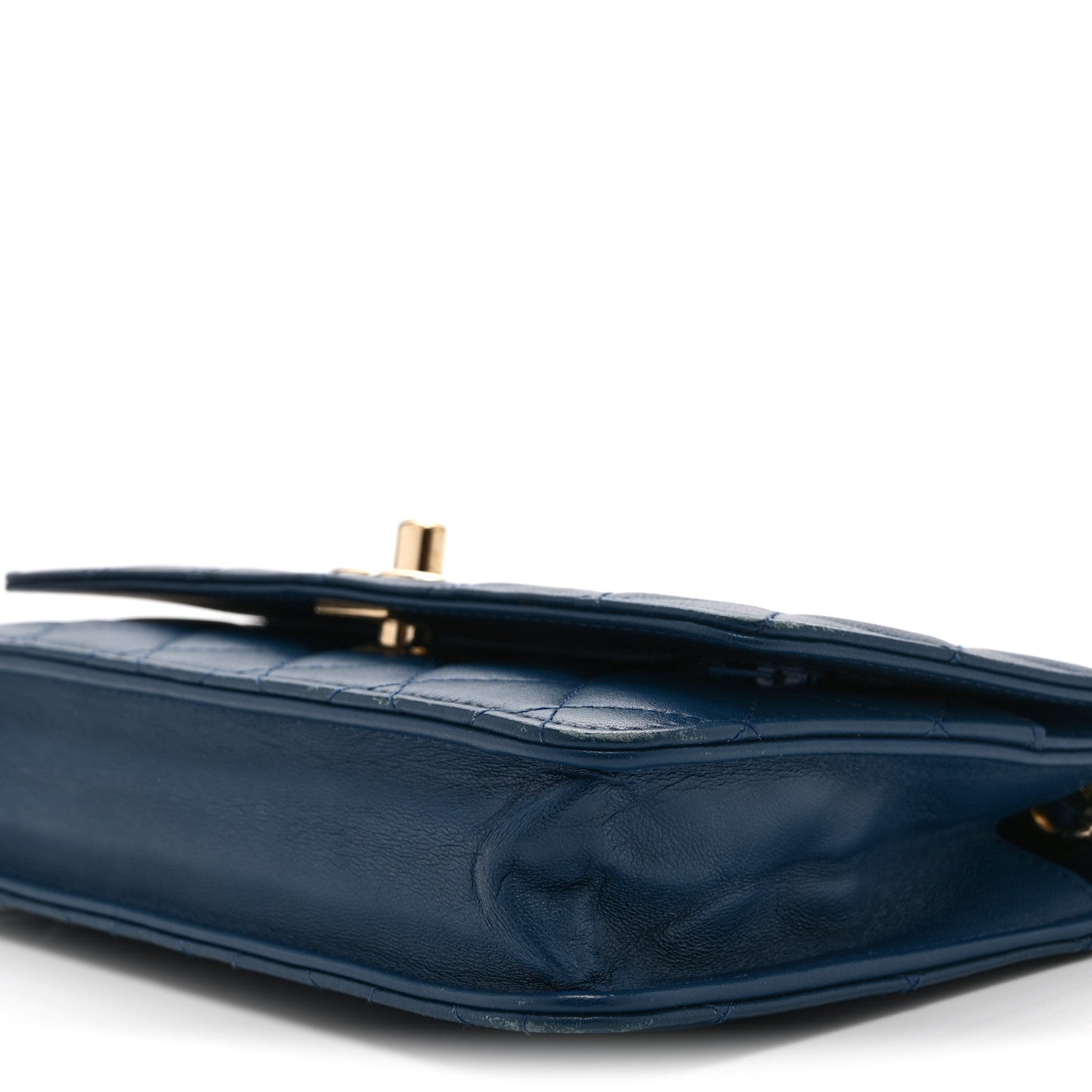 Chanel Lambskin Quilted Trendy CC Wallet On Chain WOC Blue 11 of 14