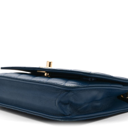 Chanel Lambskin Quilted Trendy CC Wallet On Chain WOC Blue 11 of 14