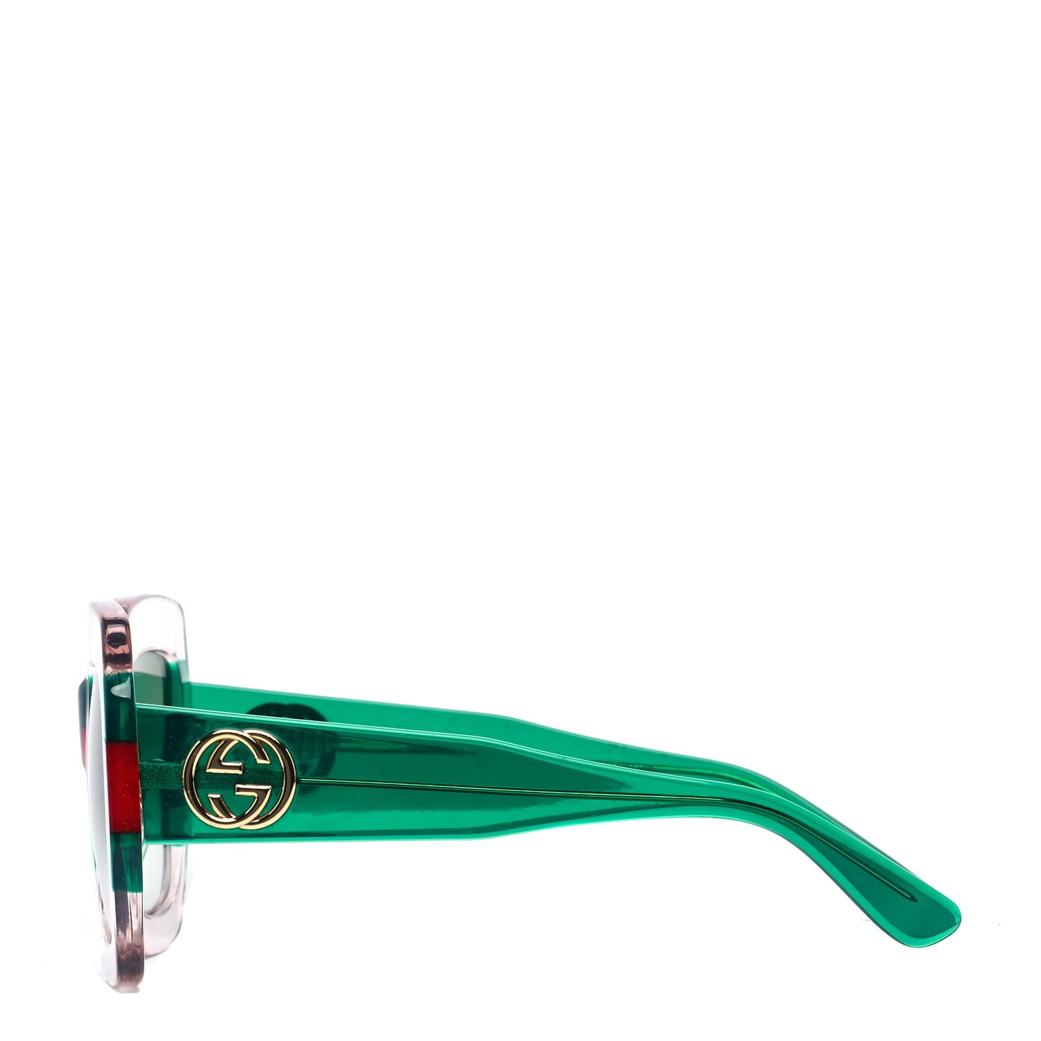Gucci Square Web Frame GG0178S Sunglasses Green Red 3 of 8