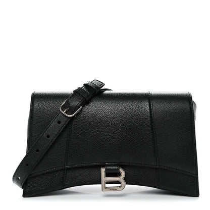 Balenciaga Grained Calfskin Small Hourglass Sling Shoulder Bag Black 1 of 14