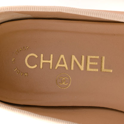 Chanel Lambskin Cap Toe CC Ballerina Flats 36 Beige Black 8 of 15