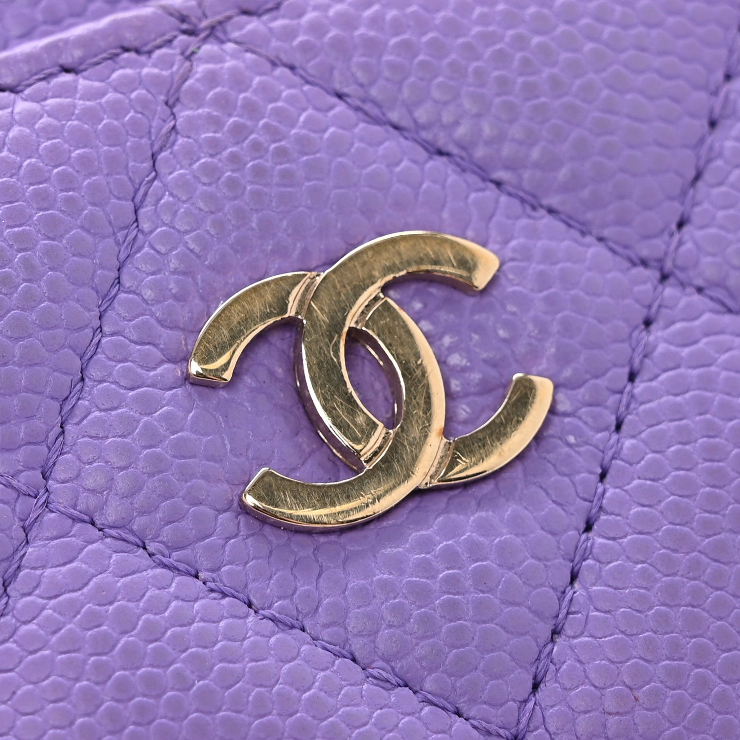 Chanel Caviar Quilted Card Holder Purple 7 of 8