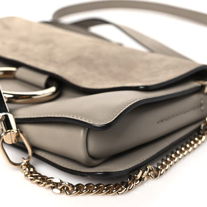 Chloe Suede Calfskin Small Faye Shoulder Bag Motty Grey 10 of 10