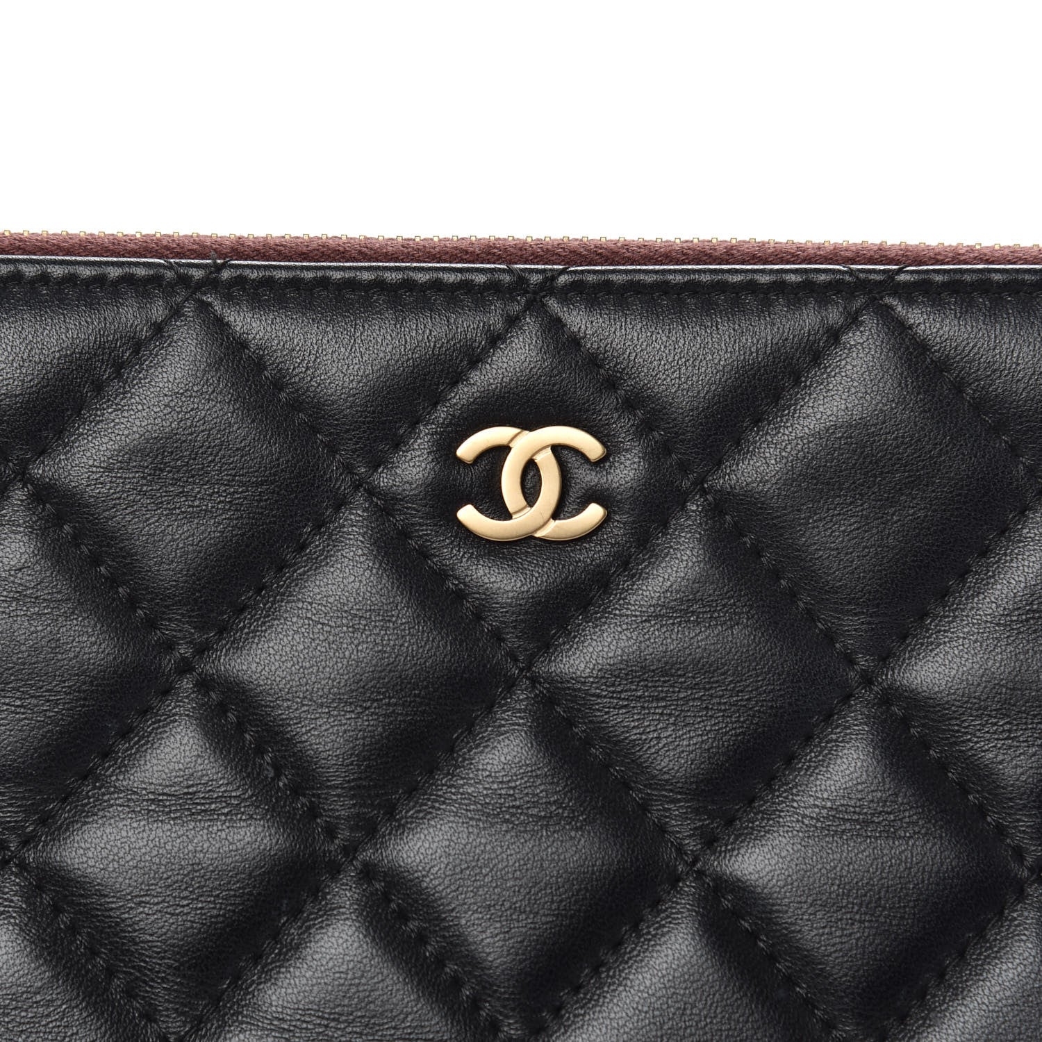 Chanel Lambskin Quilted Medium Cosmetic Case Black 10 of 12