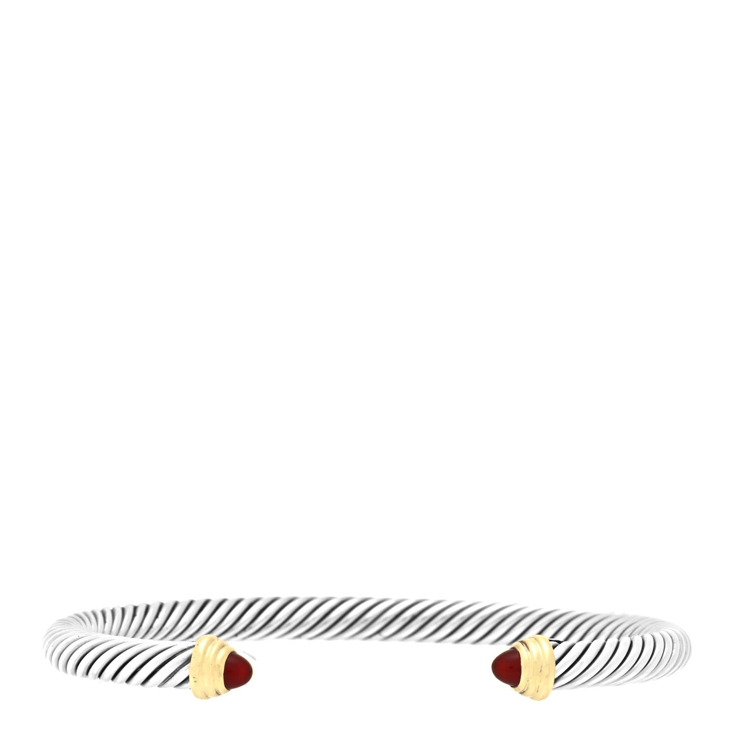 David Yurman Sterling Silver 14K Yellow Gold Carnelian 5mm Cable Classics Petite Color Bracelet 1 of 3