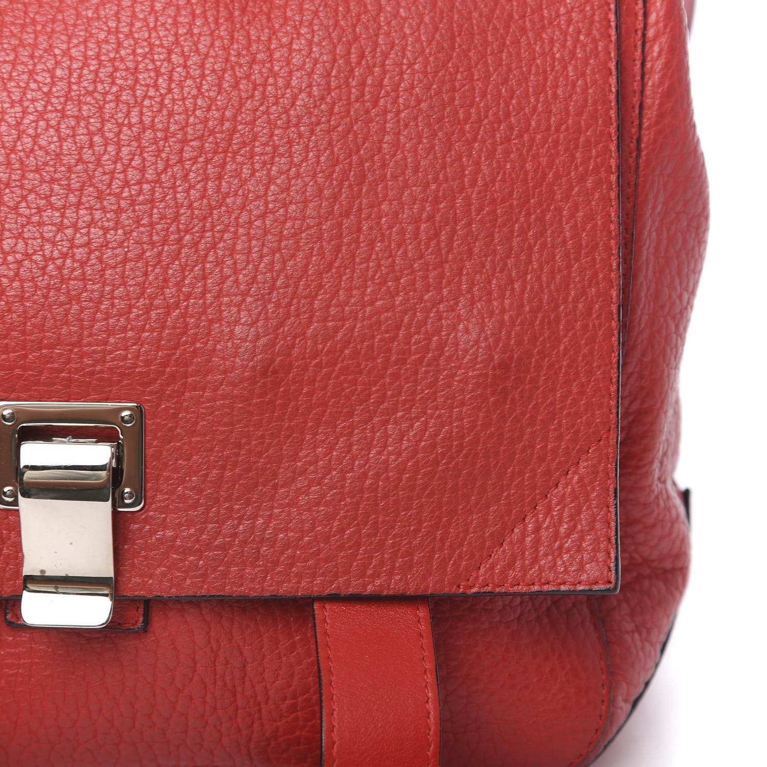 Proenza Schouler Pebbled Calfskin PS Courier Backpack Red 16 of 17