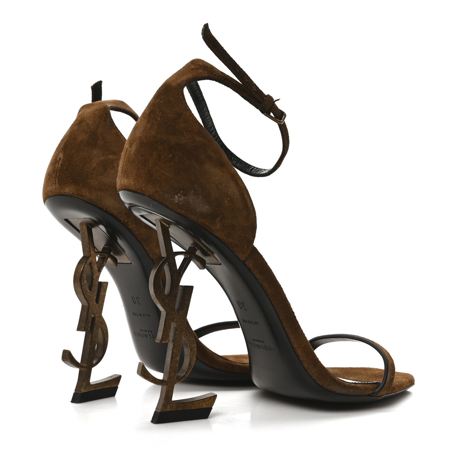 Suede Calfskin Opyum 110 Sandals 38 Cachemere Gold