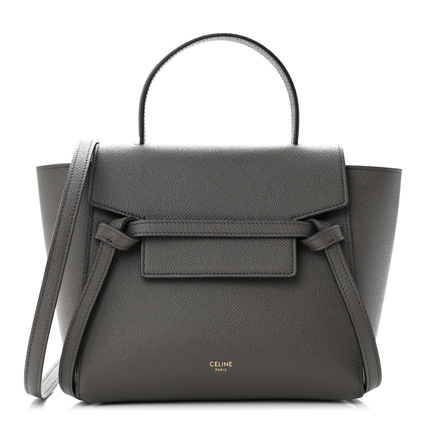 Grained Calfskin Nano Belt Bag Grey