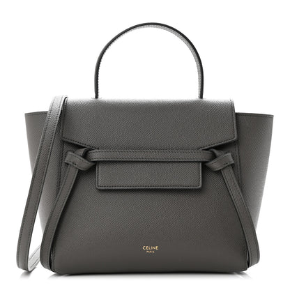 Celine Grained Calfskin Nano Belt Bag Grey 1 of 10