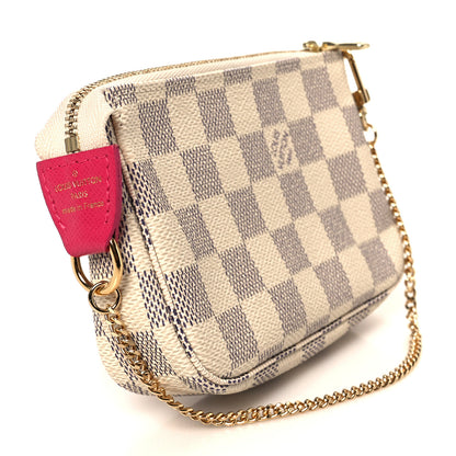 Louis Vuitton Damier Azur 2021 Christmas Animation Hollywood Mini Pochette Accessories Fuchsia 3 of 9