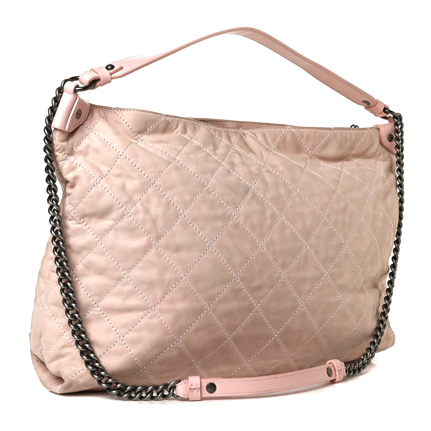 Chanel Iridescent Calfskin Quilted Coco Daily Hobo Rose Clair 2 of 11