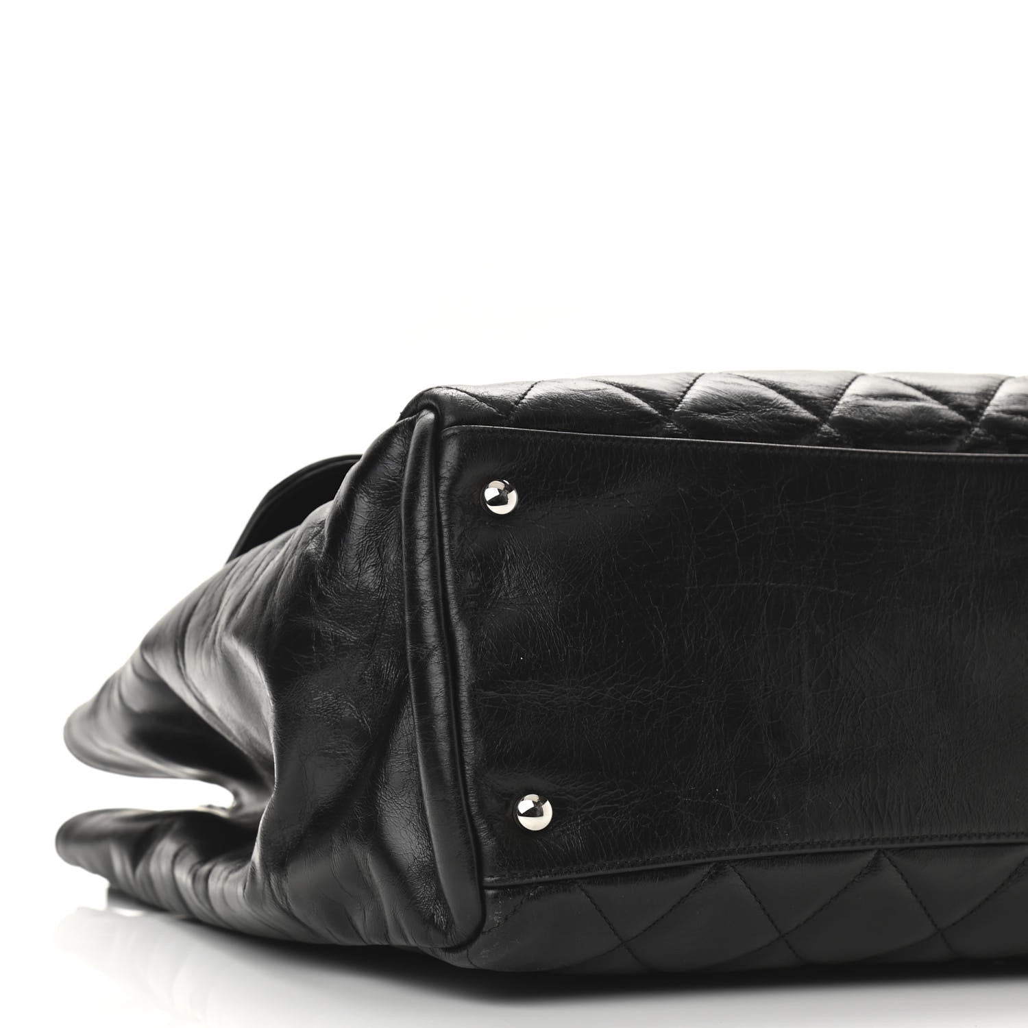 Chanel Glazed Calfskin Quilted Large CC Delivery Tote Black 9 of 16