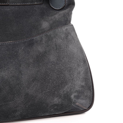 Chloe Suede Medium Lexa Shoulder Bag Silver Blue 21 of 21