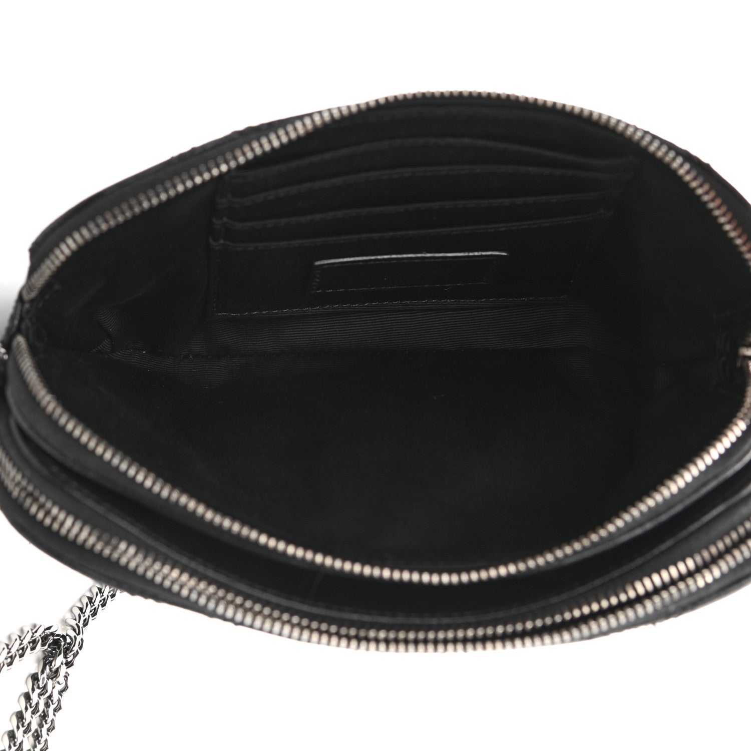 Saint Laurent Grained Lambskin Quilted Mini Becky Double Zip Bag Black 5 of 12
