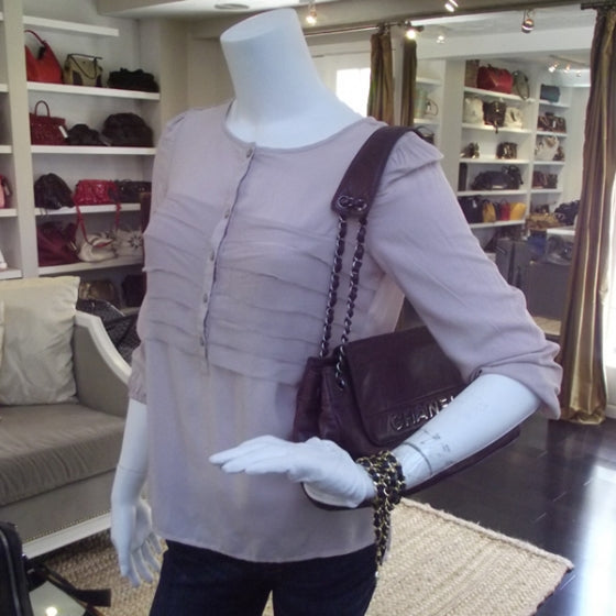 Chanel Lambskin Lax E/W Flap Purple 2 of 12