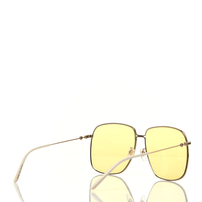 Gucci Rectangular Frame Interlocking G Sunglasses GG0394S Yellow 4 of 7
