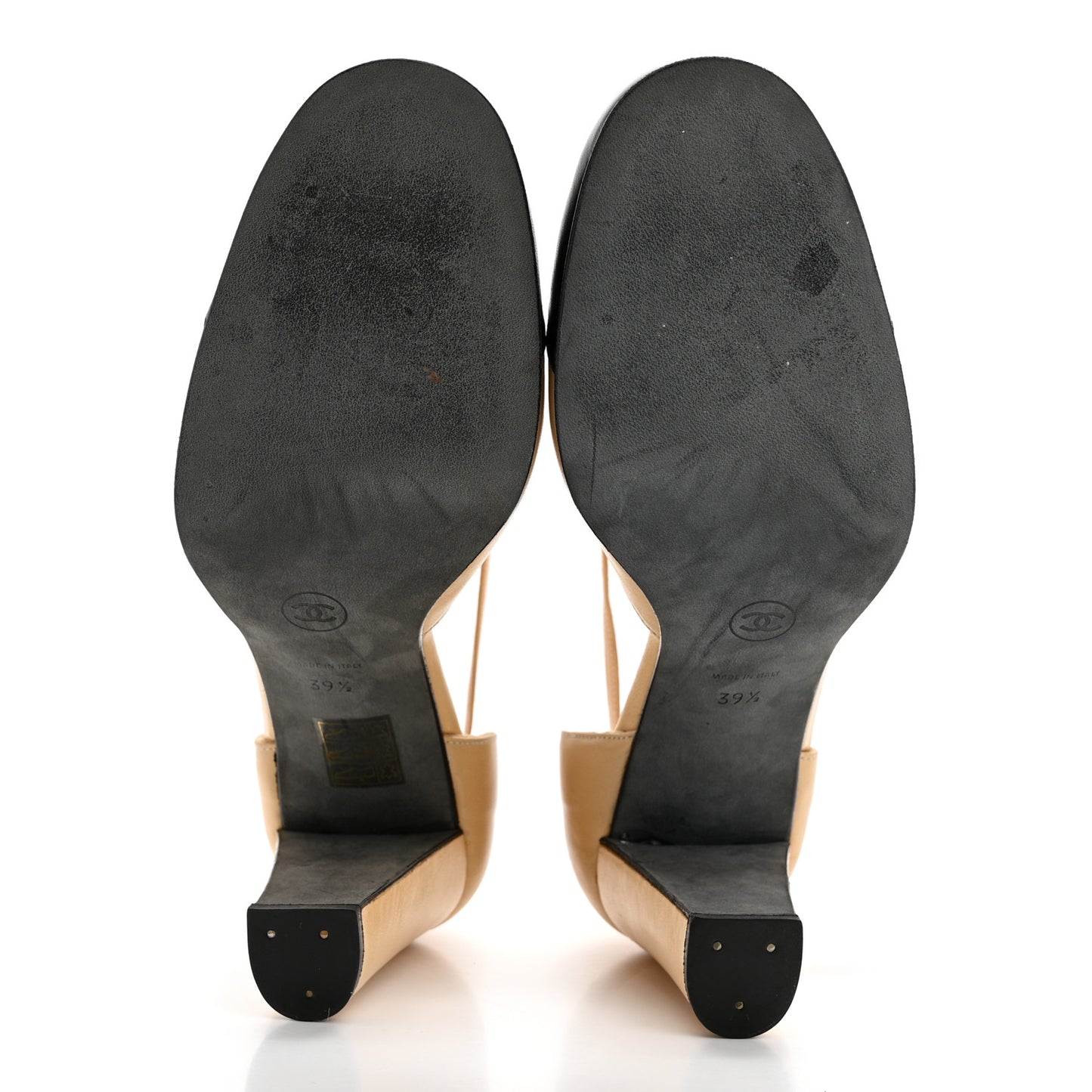 Lambskin Cap Toe CC Pumps 39.5 Beige Black