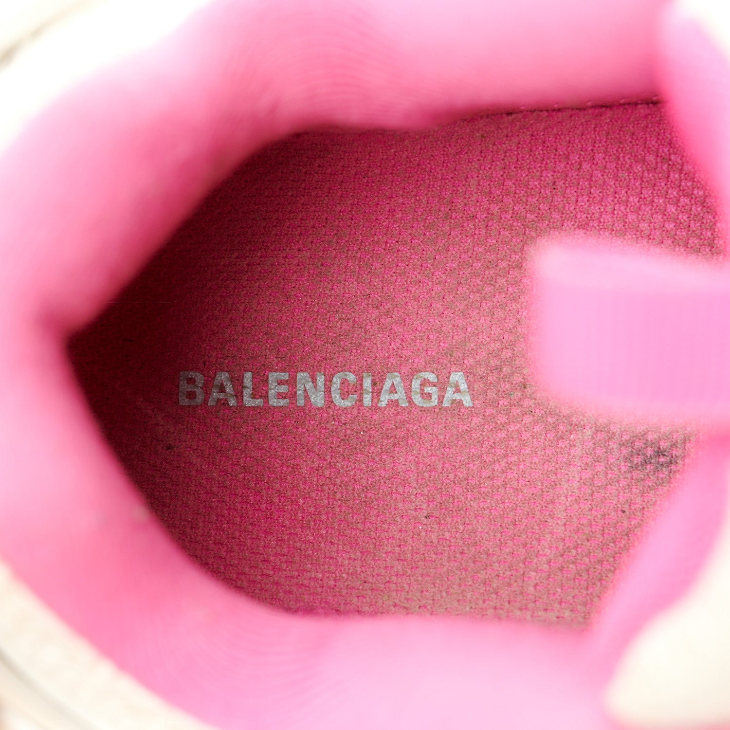 Balenciaga Mesh Rubber Bi-Color Womens Track Sneakers 40 White Fluo Pink 9 of 10