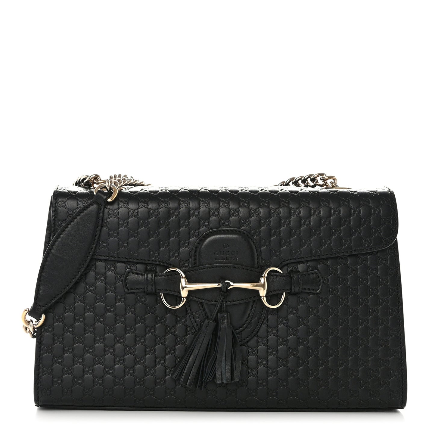 Microguccissima Medium Emily Chain Shoulder Bag Black
